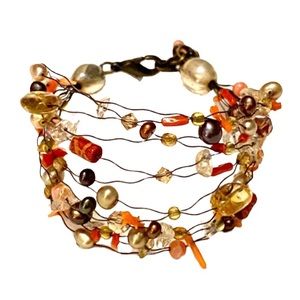 Genuine Coral Pearl Bracelet Artisan Made